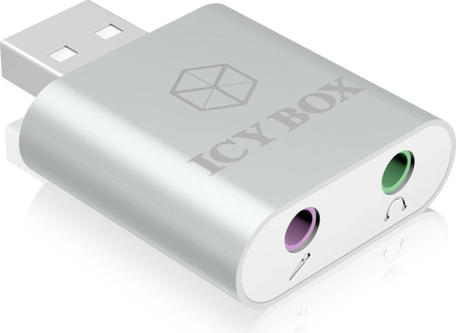 Adapter audio USB IcyBox IB-AC527, i bardhë