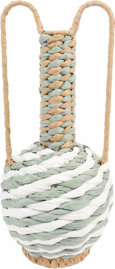 Vazo Kea, letër dhe litar, natyrale, e bardhë, mente, 21x21x46cm