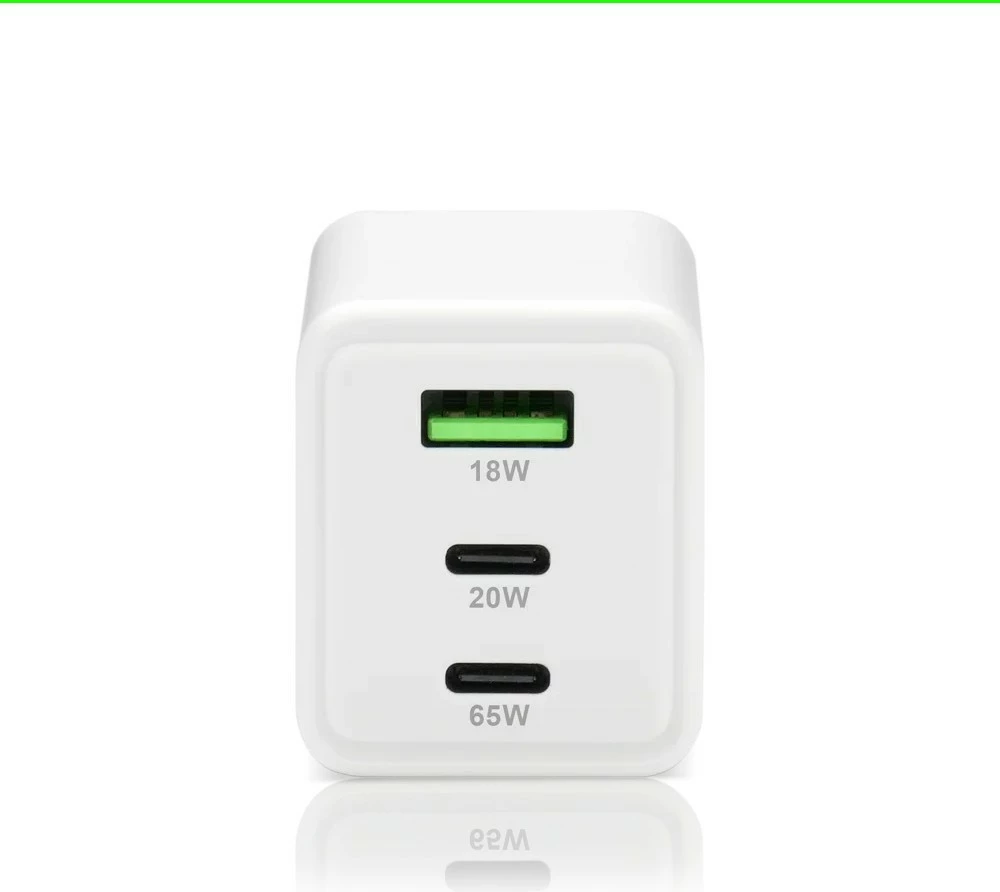 Karikues muri GaN, everActive SC-655Q, 65W, 1x USB + 2x USB-C, PD/PPS/QC4+, i bardhë
