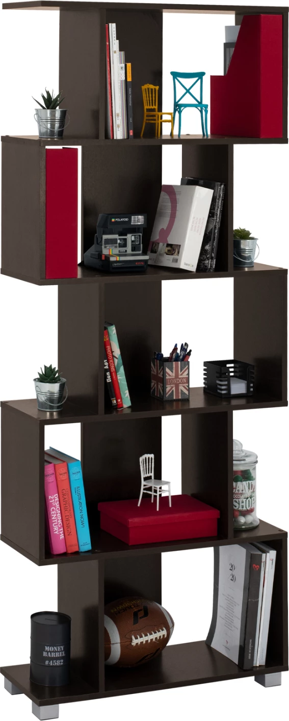 Raft librash nga melamina, ngjyrë wenge, FH2385.01, 70x25x177 cm