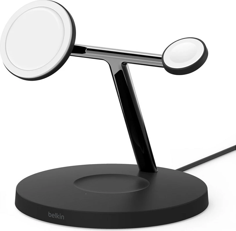 Karikues wireless Belkin WIZ017vfBK, 15W, për celular, smartwatch dhe kufje, i zi