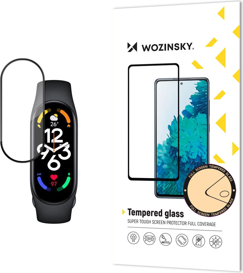 Xham i temperuar Wozinsky për Xiaomi Mi Band 7, i zi