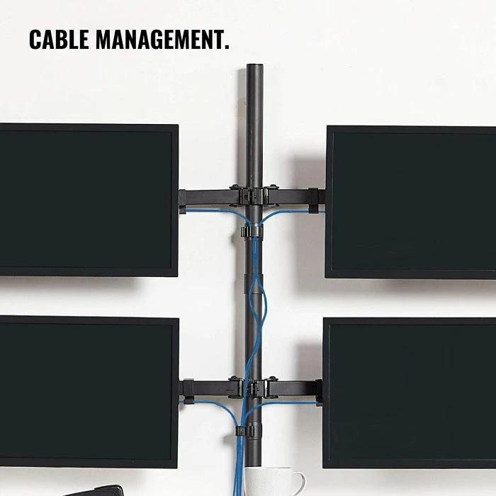 Mbajtës desktop për 4 monitorë VONHAUS 3000113 deri 32", VESA 75x75/100x100, 8 kg për ekran, i zi, set për 4 monitorë