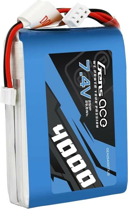 Bateri LiPo Gens Ace 4000mAh 7.4V, EHR/JST-XHR