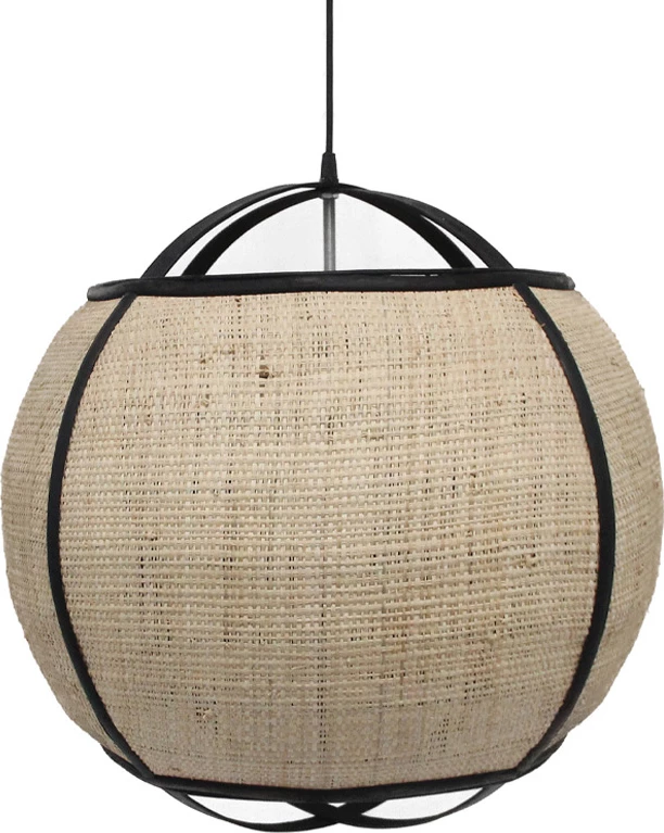 Llambë tavani Nubia, litar natyral, bambu, e zezë, 52x52x50cm