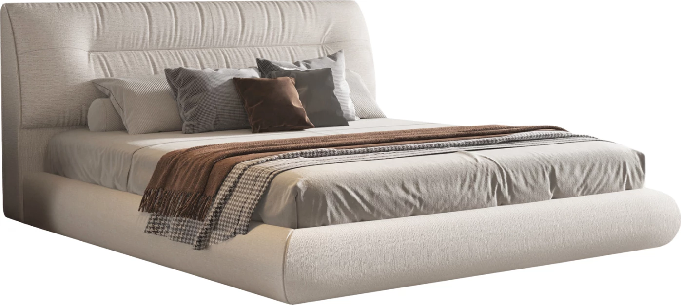 Krevat ASCOTT me hapësirë për depo, stof ecru, CD736.03, për dyshek 160x200cm