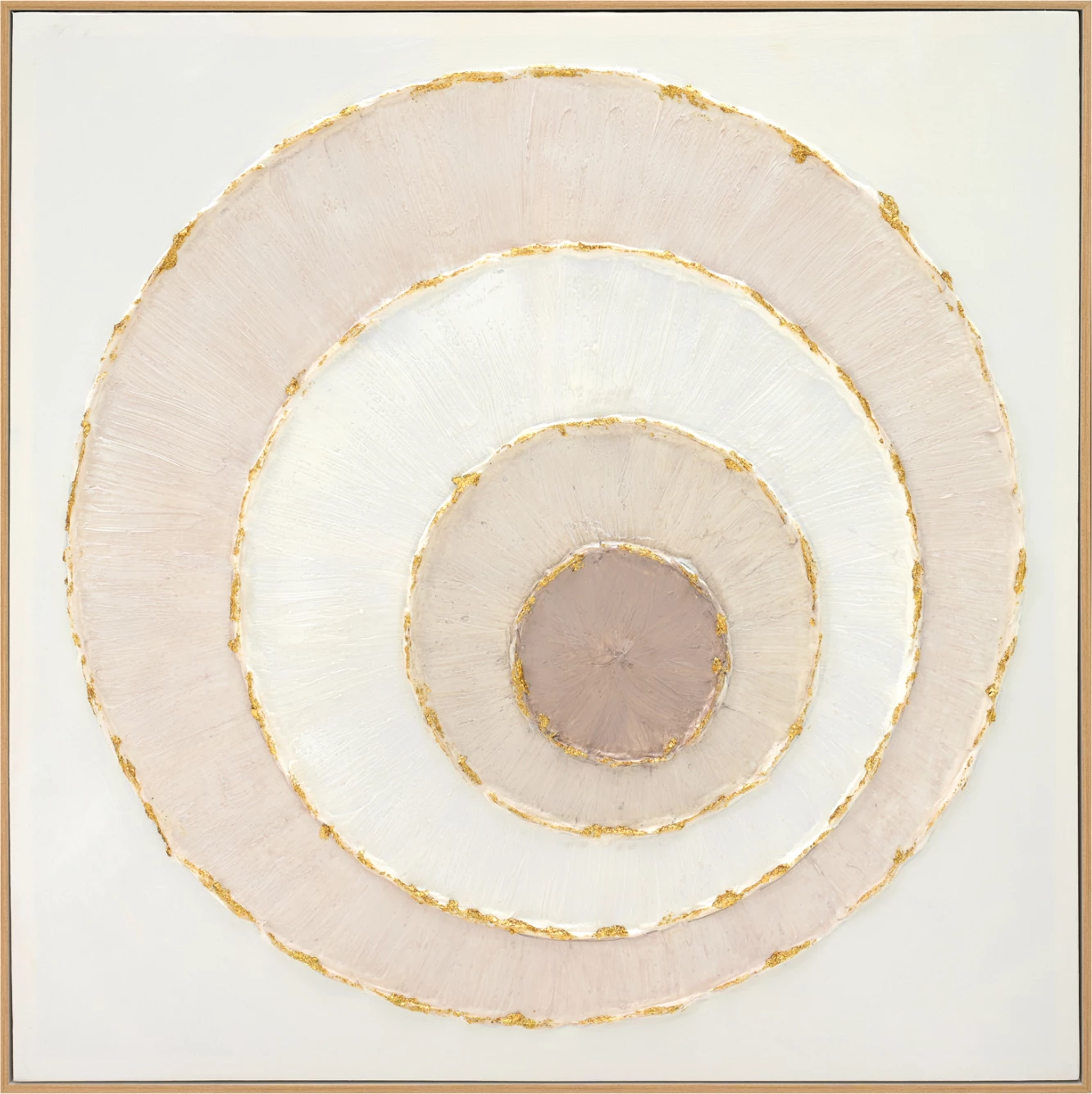 Pikturë muri FH4559 me kornizë PS ngjyrë bezhë, rrethe kanavacë, 82x4,5x82 cm