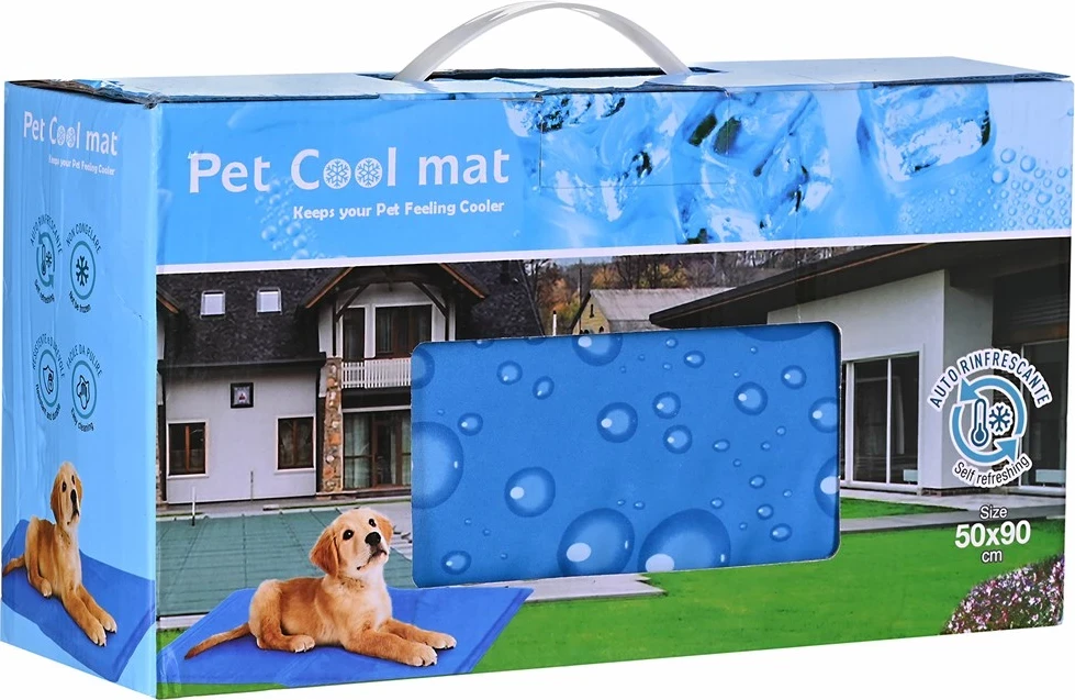 Shtrat ftohës për kafshë PETITTO, 50x90 cm, Blu
