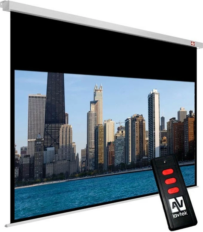 Ekran elektrik për projeksion Avtek Cinema Electric 300P, 300 x 227.5 cm, sipërfaqe e bardhë matte