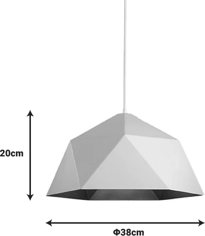 Llambë tavani Hazmi, metal, bardhë-ari, D38x20cm