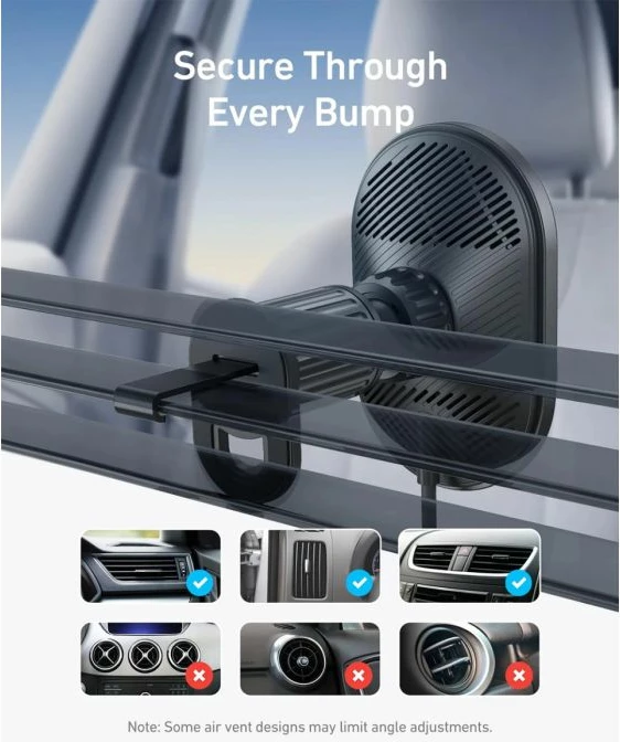 Karikues wireless për veturë, Anker MagGo B2932G11, 15W, me kabllo USB-C të integrume 1.5m, set me adapter 25W, e zezë