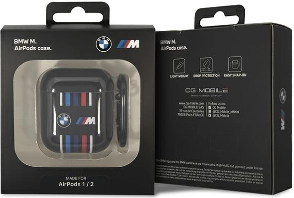 Mbështjellës BMW BMA222SWTK për AirPods 1/2, Multiple Colored Lines, i zi