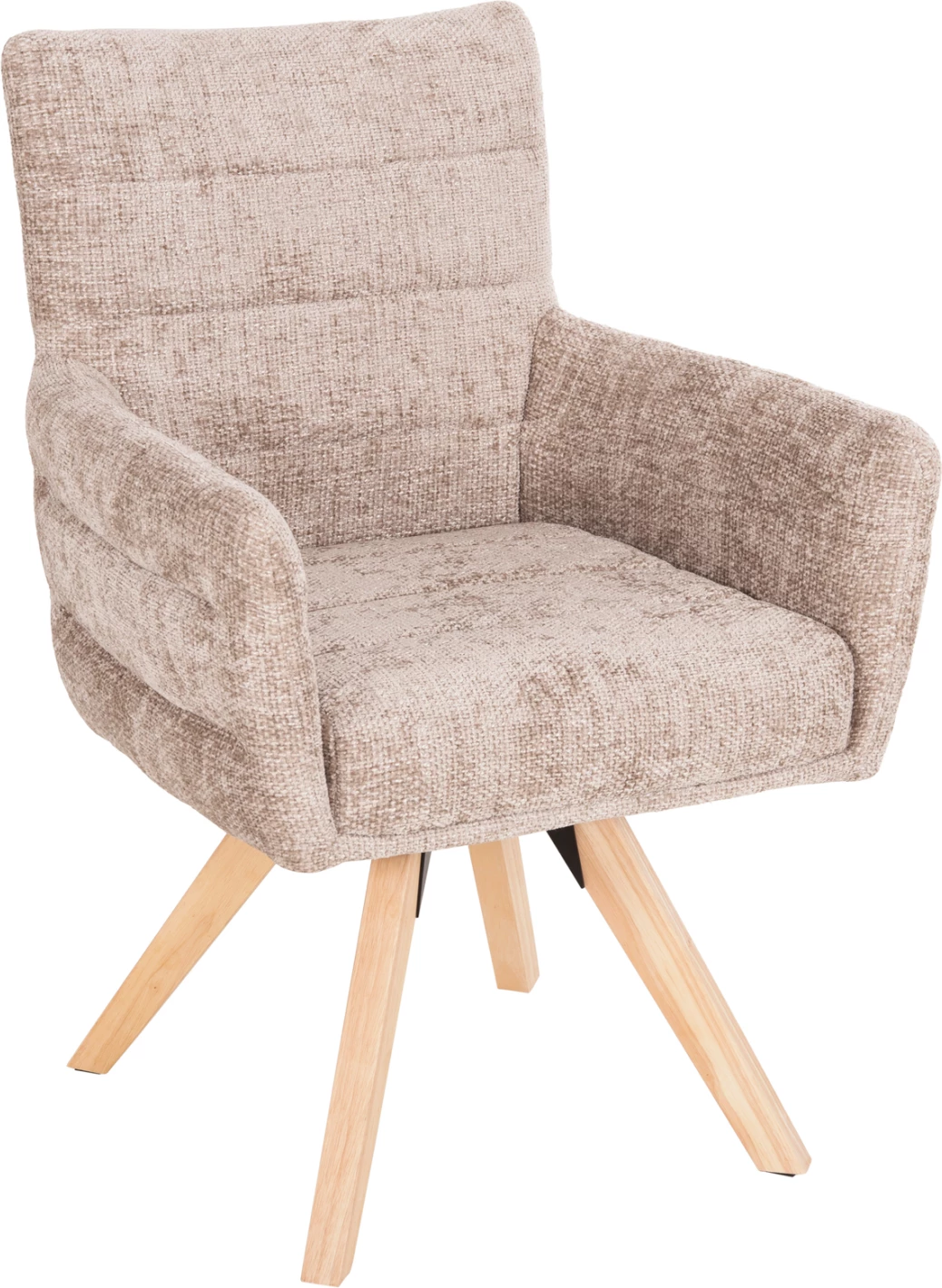 Karrige ngrënieje GAZER FH9845.04, pëlhurë bezhë, këmbë druri gome, 66x63x91H cm., set prej 2 copë