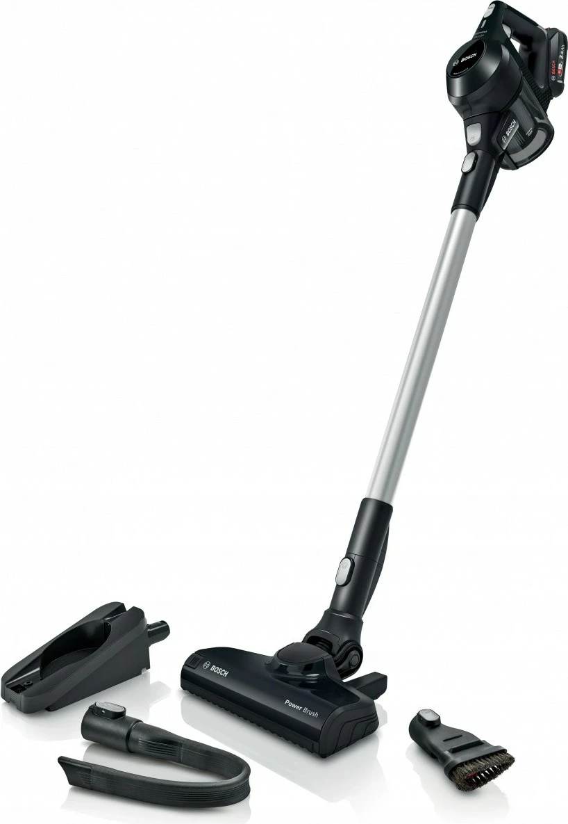 Fshesë me korrent pa kabllo, Bosch BBS611BSC, qëndrim vertikal, pa qese, kohëzgjatje baterie 30 min, filtër PureAir, e zezë