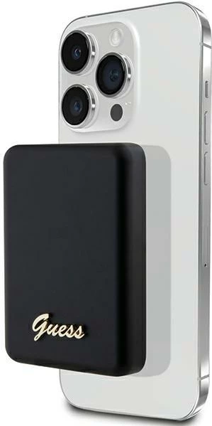 Powerbank wireless Guess Metal Script Logo MagSafe 3000mAh, i zi