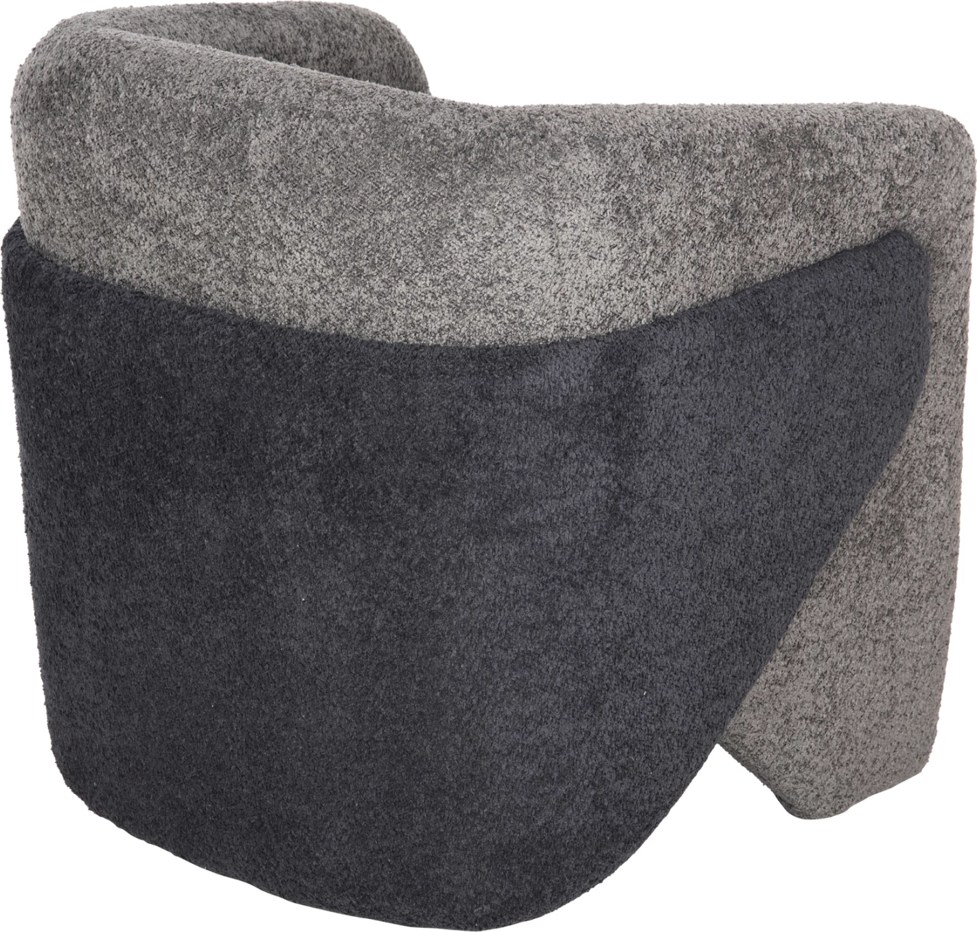 Karrige DOPER FH9590.01, pëlhurë boucle, gri-antracit blu, 68x72x76H cm