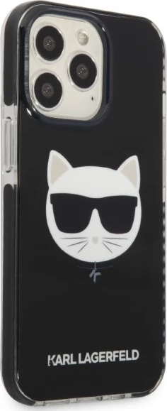Mbështjellës Karl Lagerfeld Choupette Head për iPhone 13, TPE, i zi