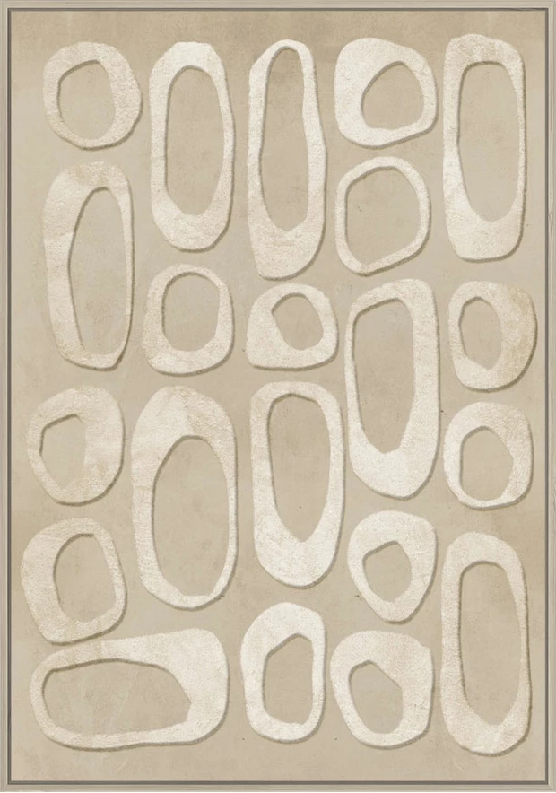 Pikturë dekorative COESION, kanavacë, MDF natyral, 60x90x4cm, bezhë