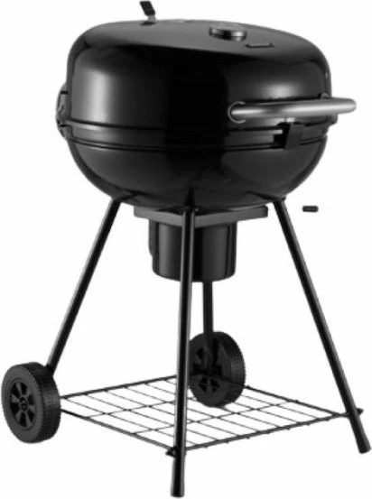 Skara kettle me qymyr VONHAUS 2500934, diametër 53.5 cm, me kapak e termometër, e zezë