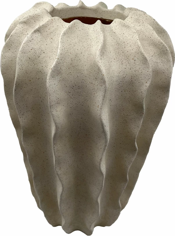 Vazo THORNY, polirezine, bezhë, 24x24x37.5cm