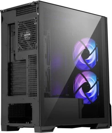Kasë PC MSI MPG VELOX 300R AIRFLOW PZ, midi tower, ARGB, mbështetje E-ATX/ATX/mATX/ITX, 2x160mm ARGB + 1x120mm, panel xhami, e zezë