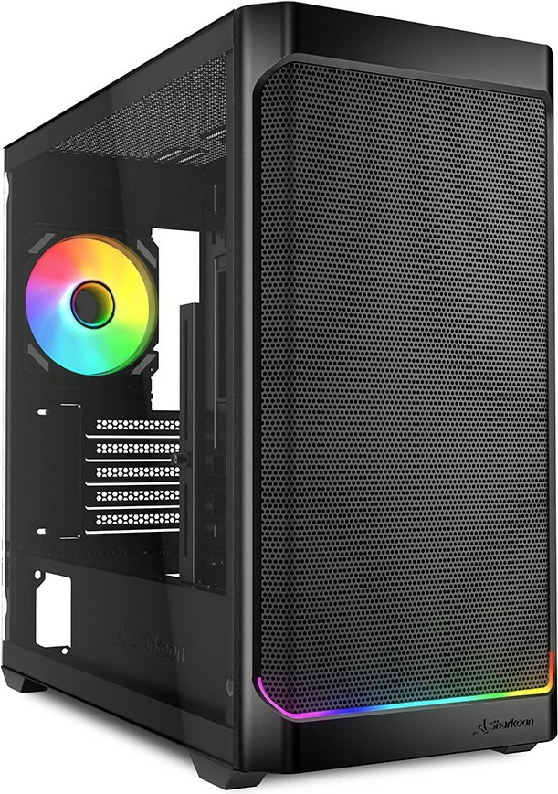 Kasë Sharkoon MK4W RGB Micro-ATX, xham i temperuar, e zezë