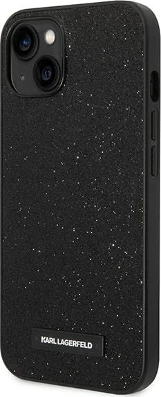 Mbështjellës Karl Lagerfeld KLHCP14MG2ELK për iPhone 14 Plus 6.7", Glitter Plaque Logo, i zi