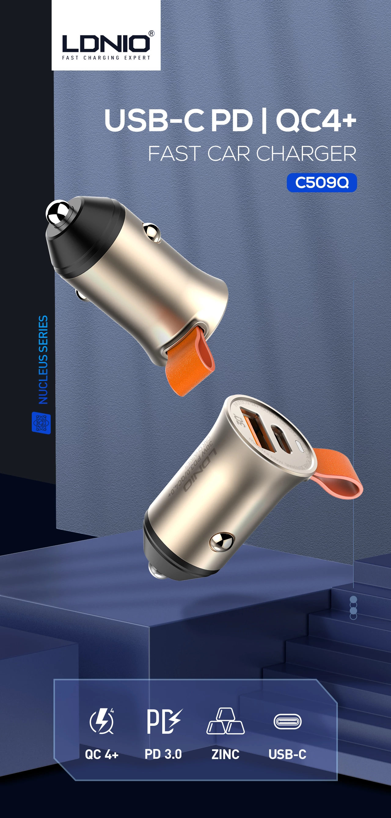 Karikues Për Veturë LDNIO C509Q (Ari)