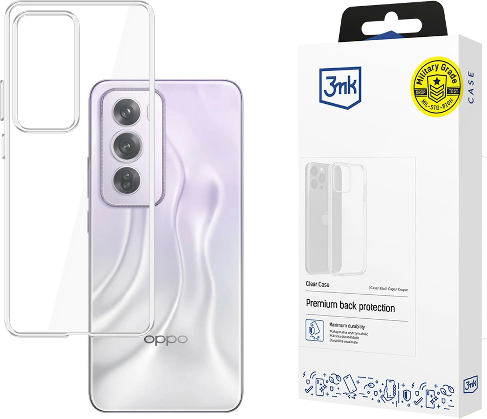Mbështjellës 3mk Protection Clear Case për Oppo Reno 12, Transparent
