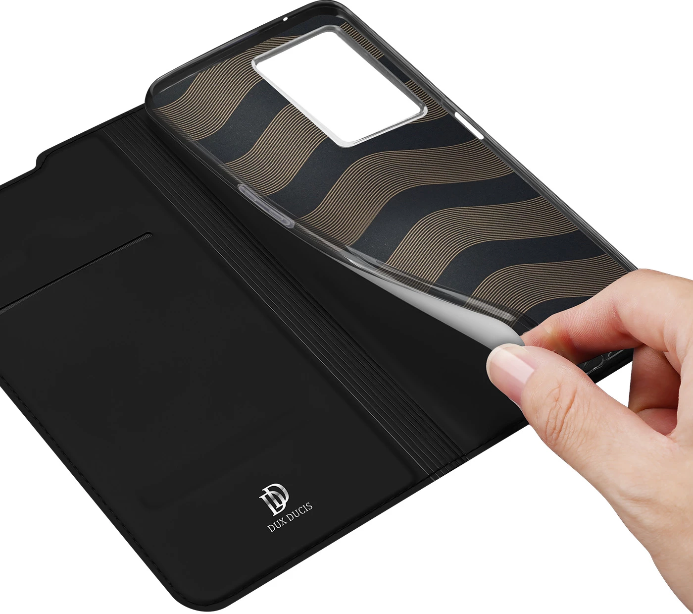 Mbështjellës Dux Ducis Skin Pro për Realme Narzo 50A, me kapak, i zi