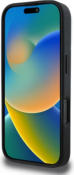 Mbështjellës DKNY Plain Silver Logo MagSafe për iPhone 16 Pro Max, i zi