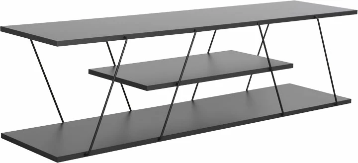 Komodë TV Tars, ngjyrë gri e errët/zezë, 120x30x33cm