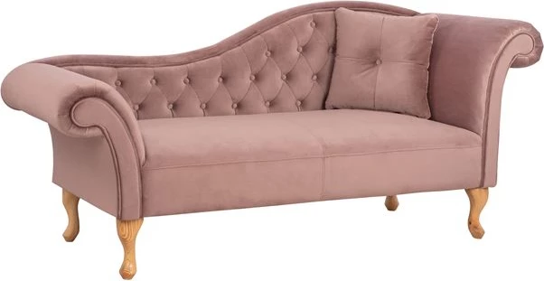 Shezlong dusty pink kadife FH3008.05 krah i djathtë 187x61x82cm