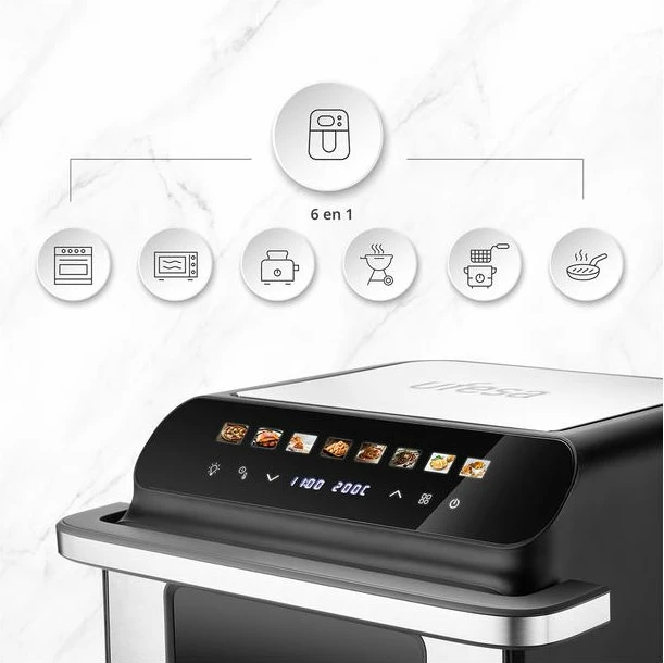 Fritezë me ajër të nxehtë UFESA Jacana 10 L 2000 W Air Pulse Ultra 360°C, e zezë/argjendtë