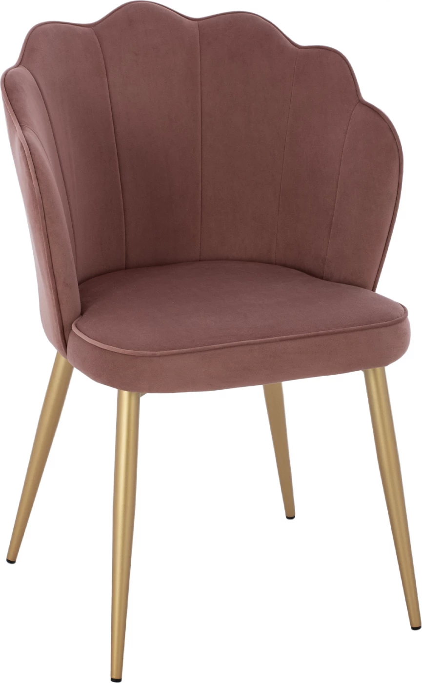 Karrige FH8737.02 kadife ngjyrë mollë e kalbur me kornizë metali ngjyrë ari 48x48x85 cm, set prej 2 copë