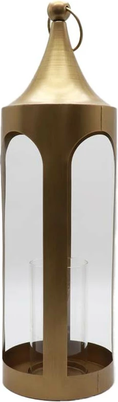 Qiri mbajtëse LUM, metalik ari, xham, 19x19x64cm