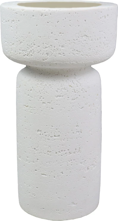 Mbajtëse qiriri INGER, polirezine e bardhë, 11x11x21 cm