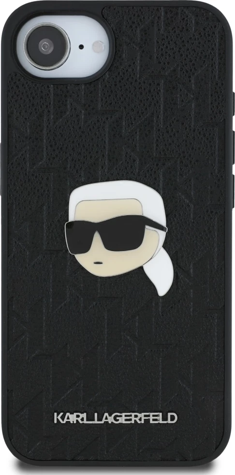 Mbështjellës Karl Lagerfeld Monogram Karl Head Pin për iPhone 16e, i zi