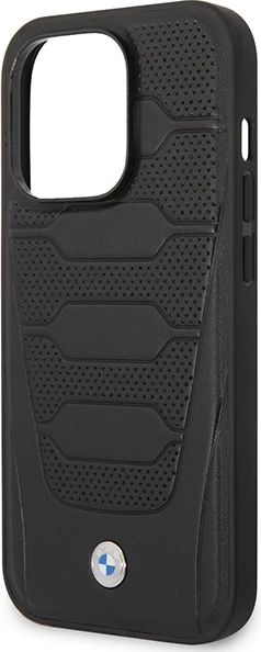 Mbështjellës BMW BMHMP14L22RPSK për iPhone 14 Pro 6.1", Leather Seats Pattern, MagSafe, i zi
