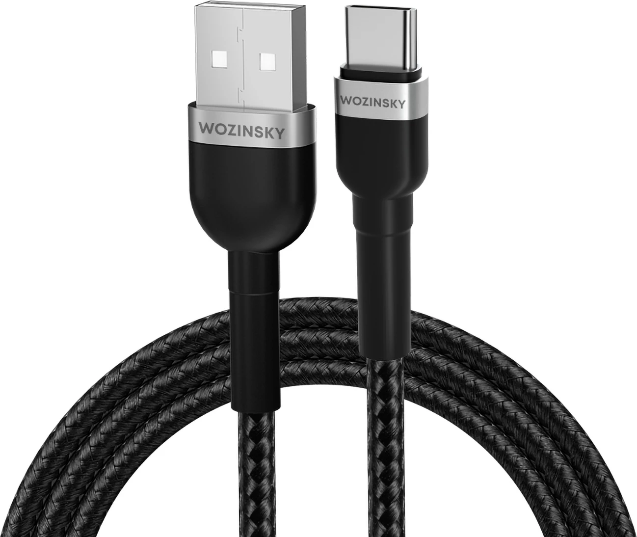 Kabllo USB Wozinsky WNBAC1, USB-A në USB-C, 1m, 2.4A, najlon, e zezë