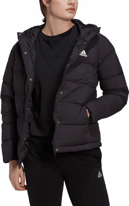 Jakne me kapuç për femra adidas, të zeza