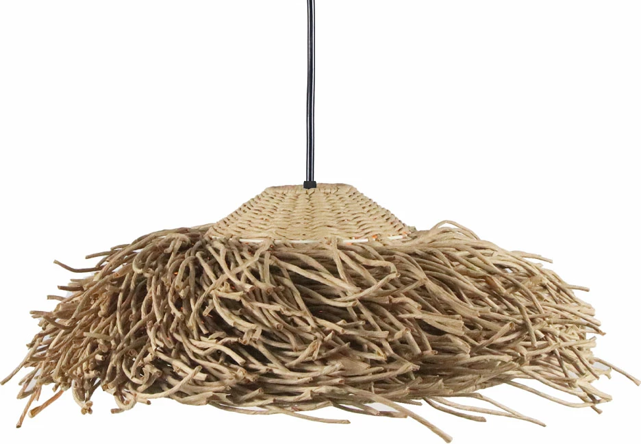 Llambë tavani Maui, metal, litar natyral, 43x43x17cm