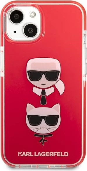 Mbështjellës Karl Lagerfeld KLHCP13STPE2TR për iPhone 13 mini, Hardcase, Kuq