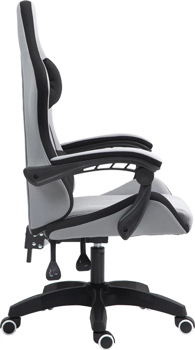 Karrige për zyre gaming Gline, ngjyrë zezë-gri, pëlhurë, pp zezë, 60x59x118cm