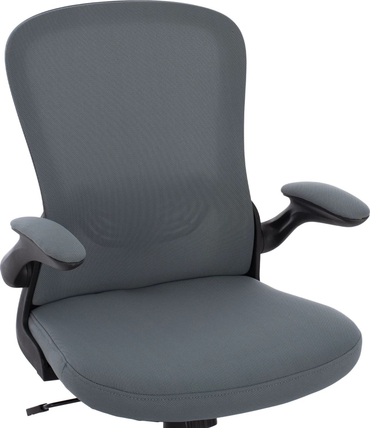 Karrige zyre FH1, kornizë e zezë, pëlhurë rrjetë gri, 60x56x105