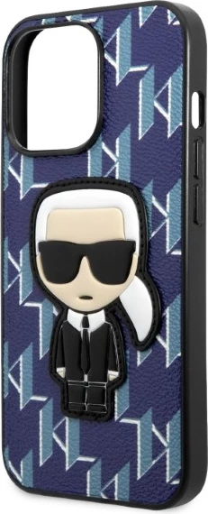 Mbështjellës Karl Lagerfeld KLHCP13LPMNIKBL për iPhone 13/13 Pro, hardcase, Monogram Ikonik Patch, Blu