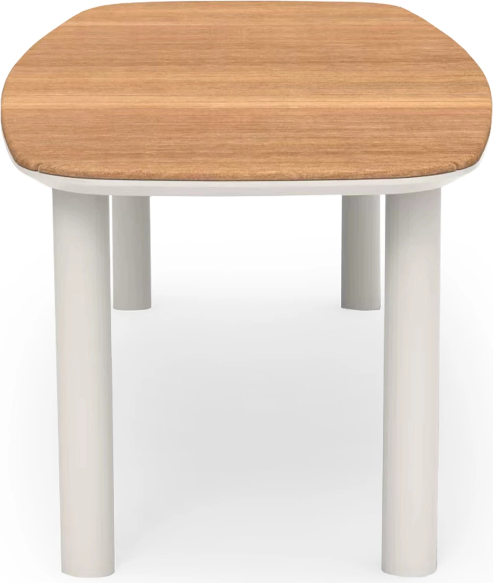 Tavolinë ngrënieje EUTOPIA, alumin krem, dru tik, 220x100x75cm