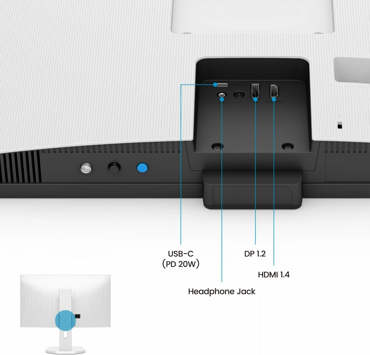 Monitor BenQ GW2790TC 27" FHD 144Hz IPS 5ms me altoparlantë, USB-C/HDMI/DisplayPort, rregullim lartësie & pivot, zi/bardhë, me kabllo HDMI
