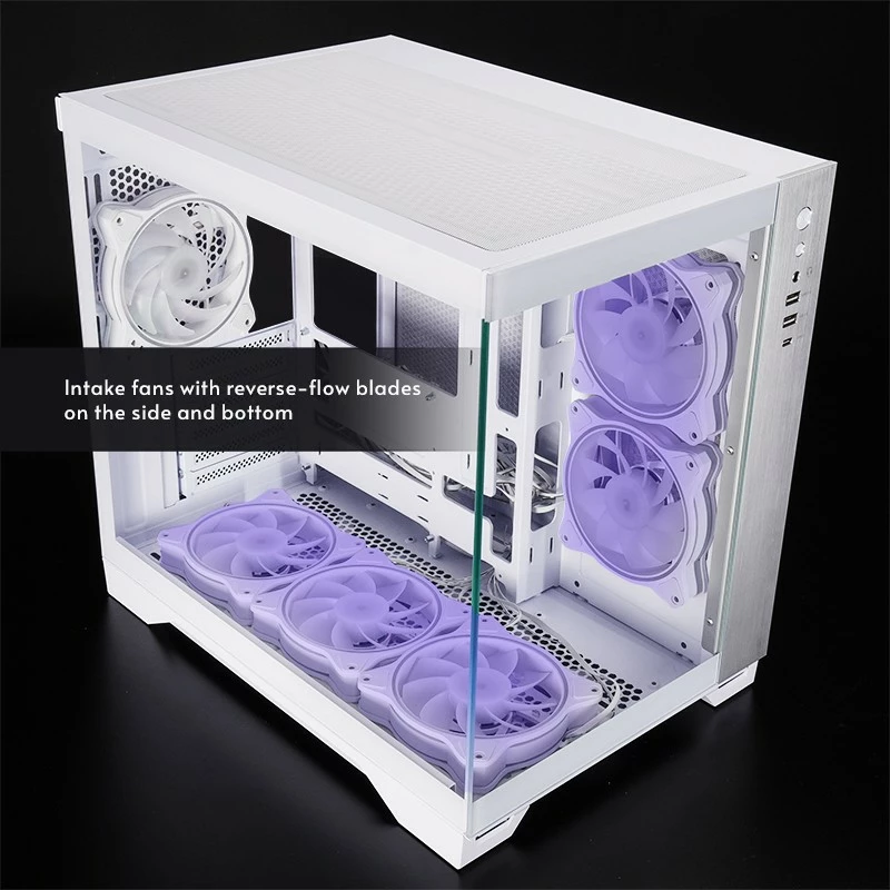 Kasë, Chieftec, Visio GM-30W-TG-OP, Midi Tower ATX/Micro ATX/Mini ITX, 6x 120mm ARGB, xham i temperuar, e bardhë