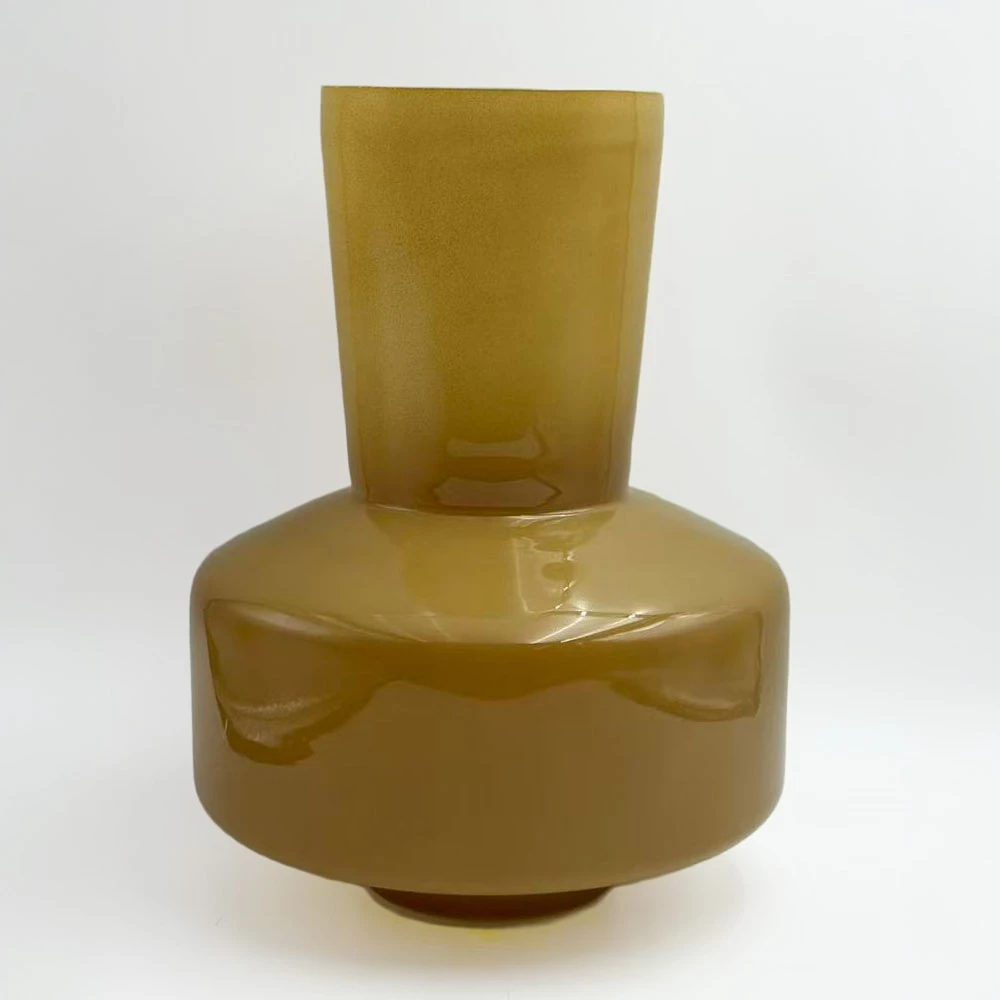 Vazo qelqi OPAC, ngjyrë lime, 20x20x25cm